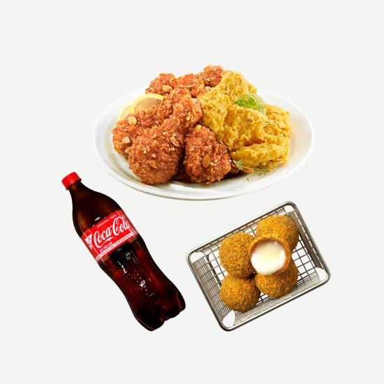 BHC 후라이드반/양념반+뿌링치즈볼+콜라1.25L