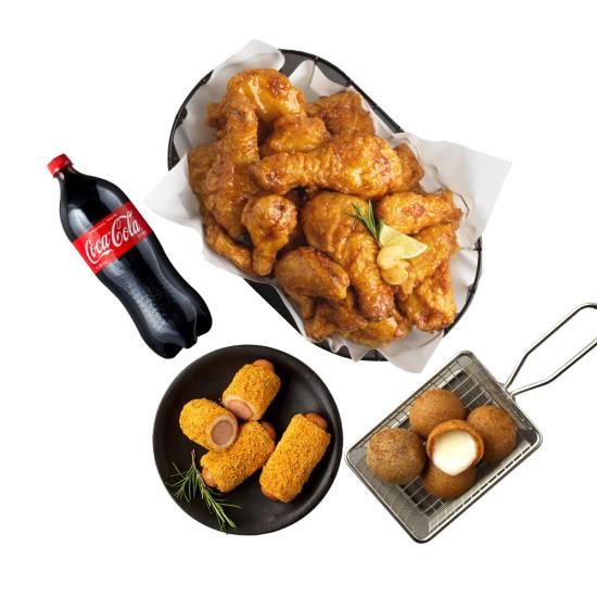 BHC 골드킹 콤보+치즈볼+뿌링핫도그+콜라1.25L