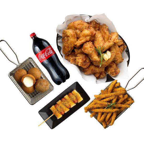 BHC 골드킹 윙+치즈볼+뿌링소떡+뿌링감자+콜라1.25L