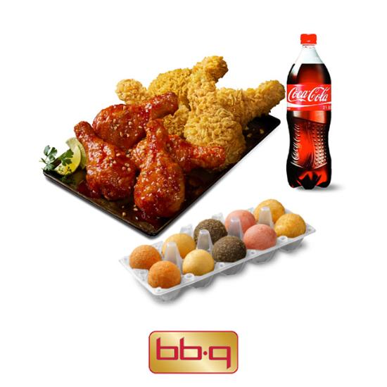 BBQ BBQ 황올반+양념반(닭다리)+모둠볼(10개)+콜라1.25L