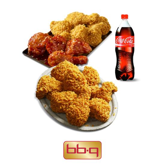BBQ BBQ 황올반+BBQ양념반+크리스피반+콜라1.25L