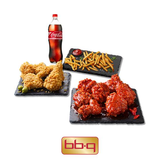 BBQ BBQ 황올반+매운양념반+BBQ감자튀김+콜라1.25L