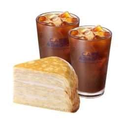 파리바게뜨 15겹 크레이프 케이크(조각)+아이스 아메리카노 2잔