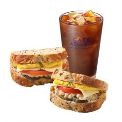 파리바게뜨 치킨에그 통곡물 샌드위치+아이스 아메리카노