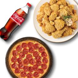 남해마늘바사삭+페퍼로니 시카고피자+콜라1.25L