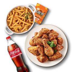 고추바사삭+매콤치즈 케이준감자+콜라1.25L