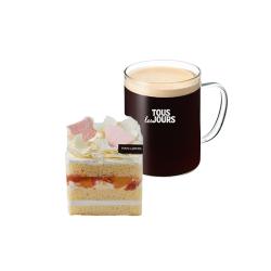 쁘띠복숭아케이크(조각)+아메리카노