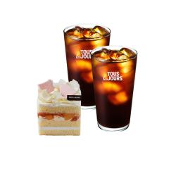 쁘띠복숭아케이크(조각)+아이스 아메리카노 2잔