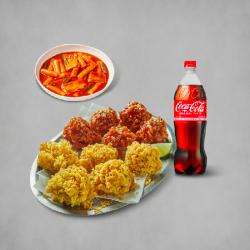 황올반+BBQ양념반(순살)+떡볶이+콜라1.25L