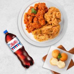 순살양념반후라이드반+네네볼+콜라(1.25L)