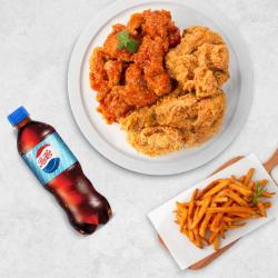 순살양념반후라이드반+콜라(1.25L)+감자