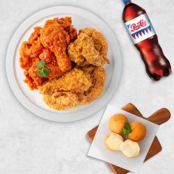 양념반후라이드반+네네볼+콜라(1.25L)