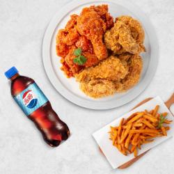양념반후라이드반+콜라(1.25L)+감자