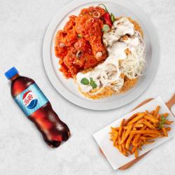 크리미언반핫블링반+콜라(1.25L)+감자