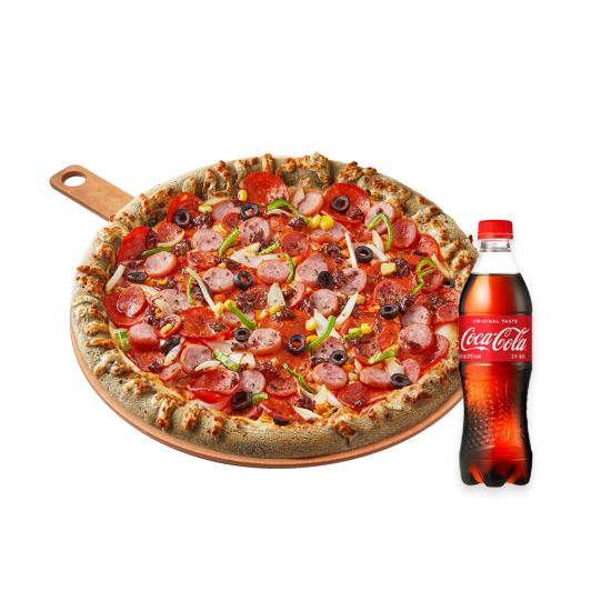 메가콤비네이션피자 M + 콜라 500 ml