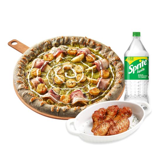 바질버터관자피자 L + 윙봉 + 스프라이트 1.5L