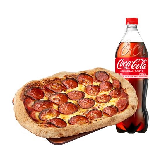 통밀페페로니피자 L + 코카콜라 1.25L