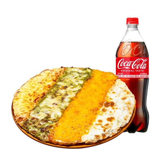 콰트로 치즈피자 L + 코카콜라 1.25L