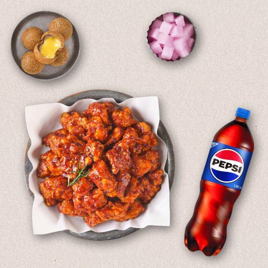 순살땡초치킨+더블치즈볼+콜라1.25L