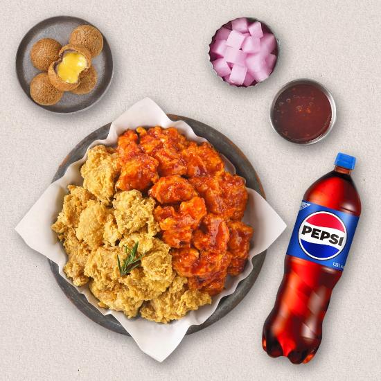 순살후라이드반양념반+더블치즈볼+콜라1.25L