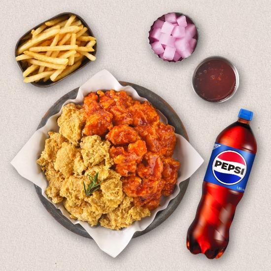 순살후라이드반양념반+멕시감자+콜라1.25L