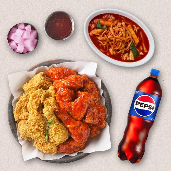 후양퐁(후라이드반양념반+어묵퐁당)+콜라1.25L