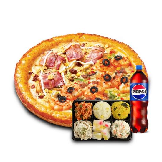 [미스터피자] 하프앤하프M+홈샐러드+콜라1.25L