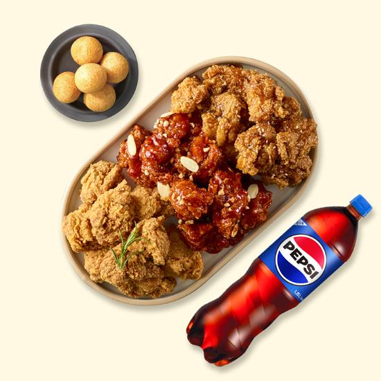 3반순살치킨세트(간장)+치즈볼+콜라1.25L