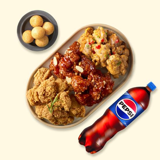 3반순살치킨세트(맵슐랭마일드)+치즈볼+콜라1.25L