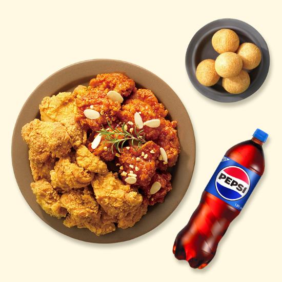 반반순살치킨+치즈볼+콜라1.25L