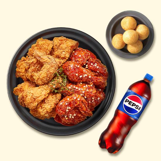 반반치킨+치즈볼+콜라1.25L